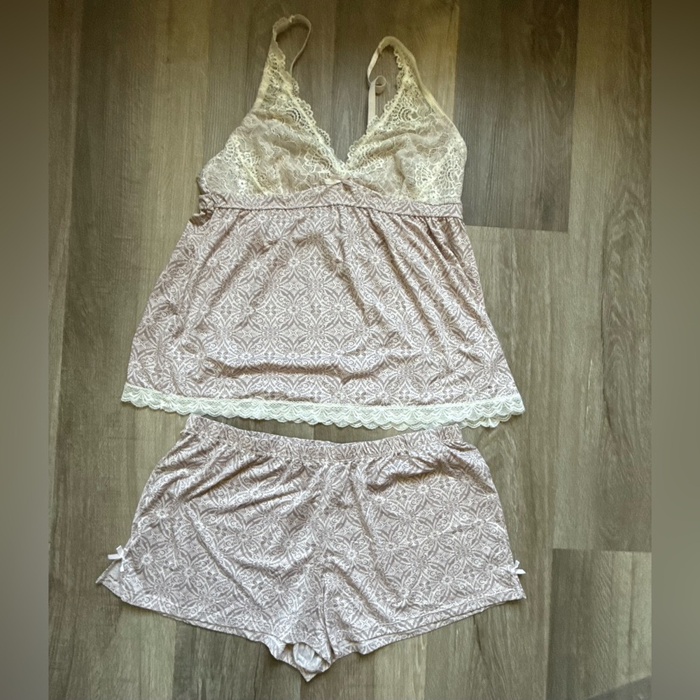 Marilyn Monroe Blush Pink Lace-Trim Cami & Shorts Set